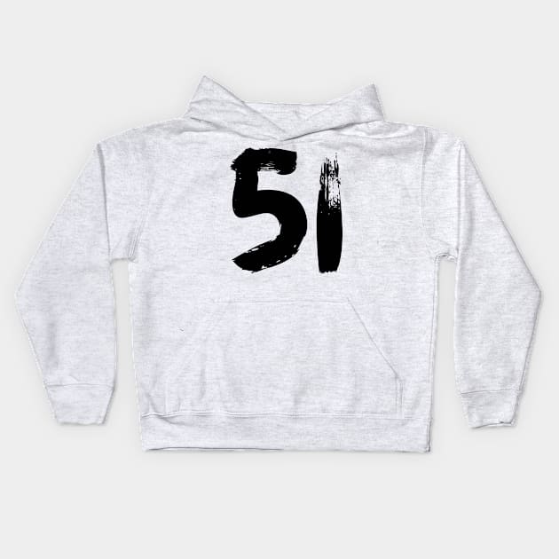 Number 51 Kids Hoodie by Erena Samohai